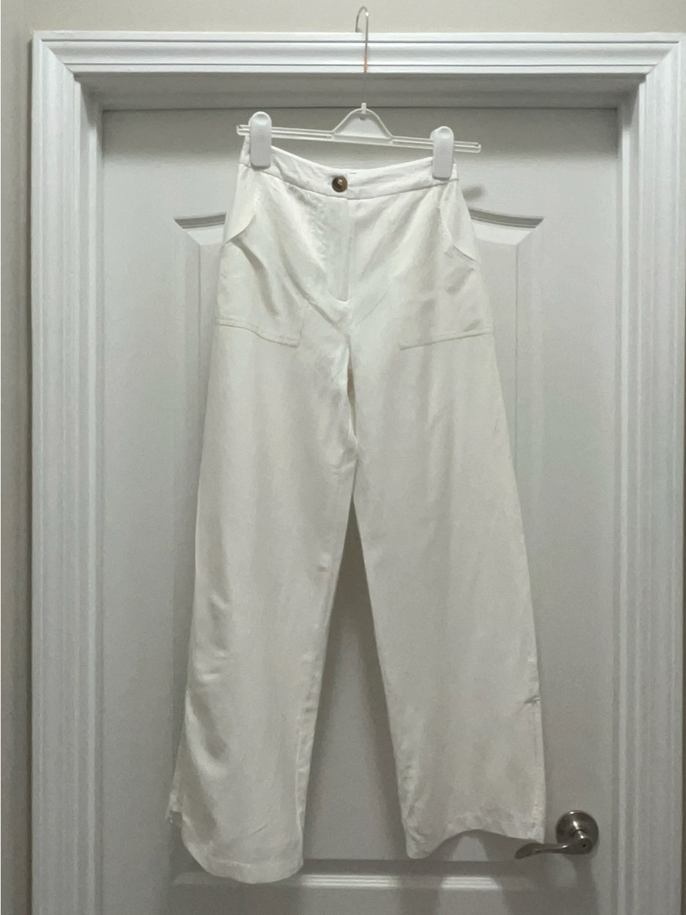 Lulu’s Jet Stream White High-Waisted Wide-Leg Pants Size XS
